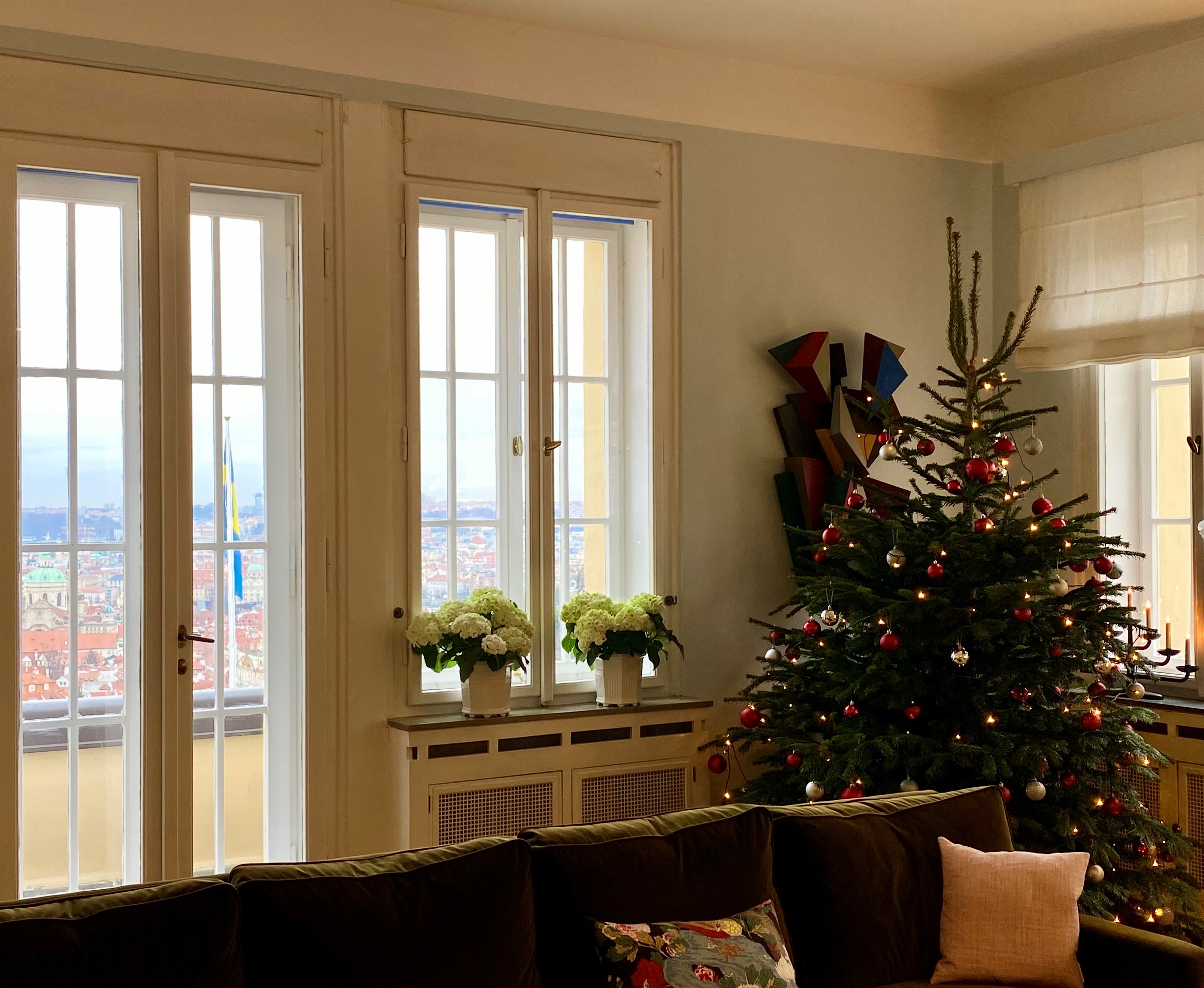 Christmas tree at the Swedish residence in Prague
