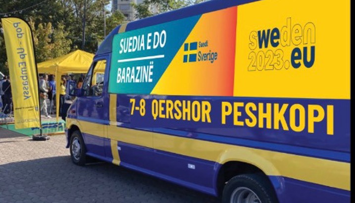 Bus photo with logos