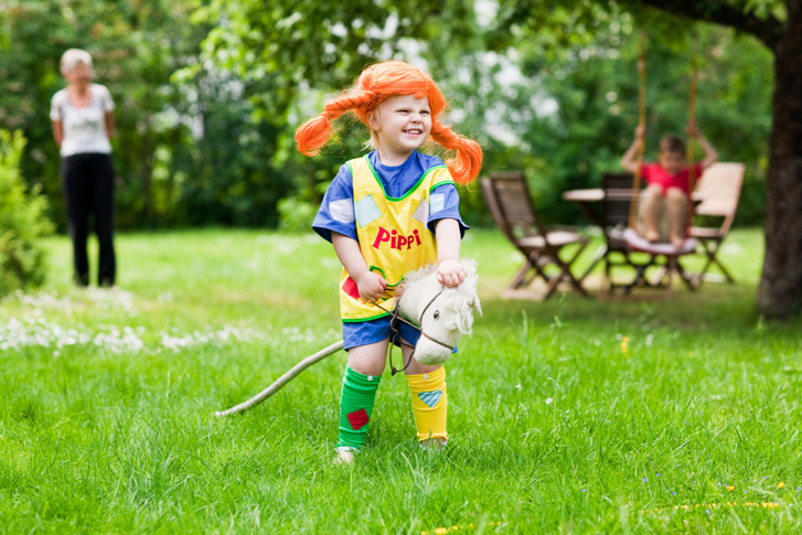 Girl dressed as Pippi Longstocking