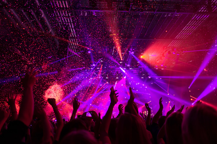 People enjoying a music festival.