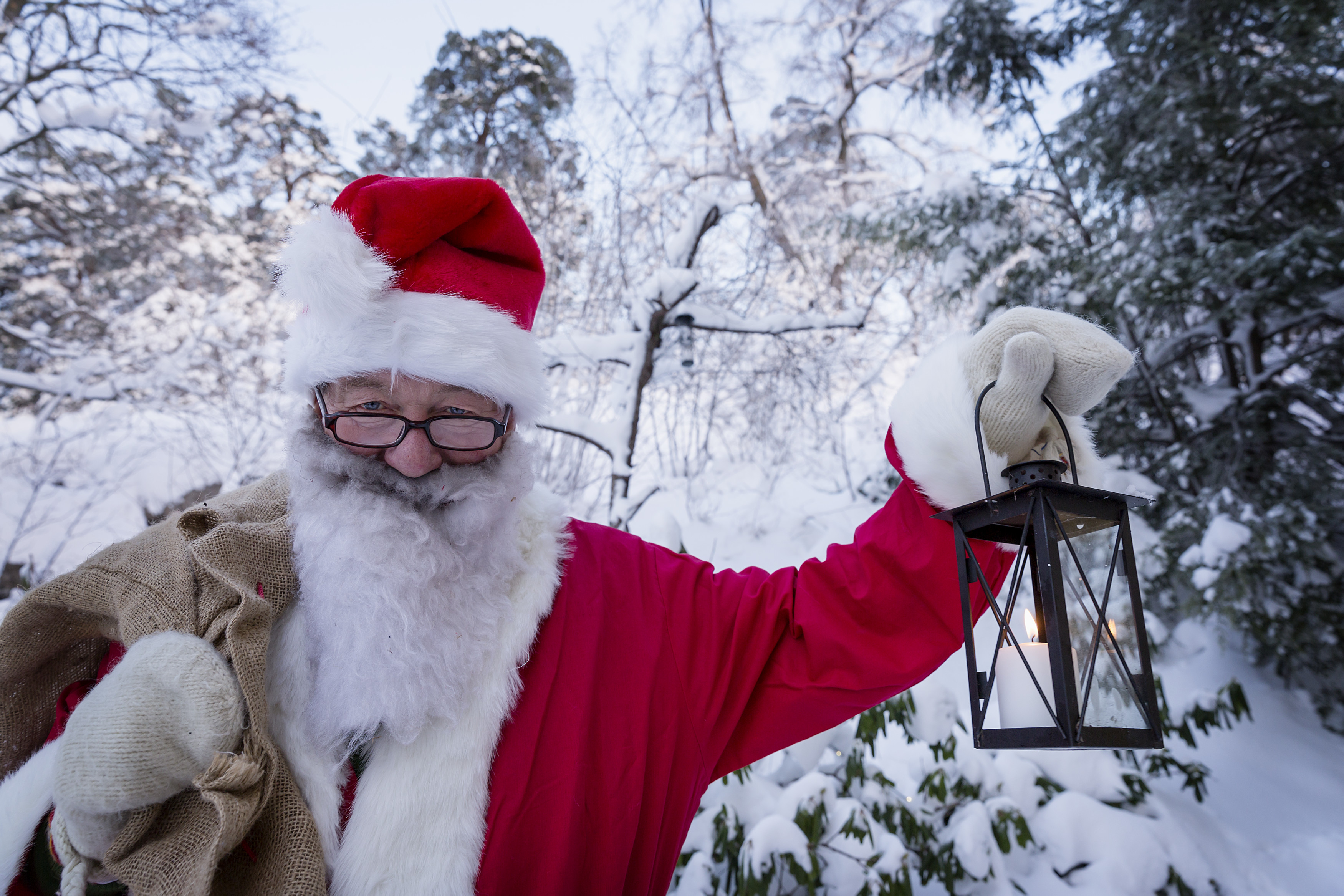 Santa in snow in sweden
