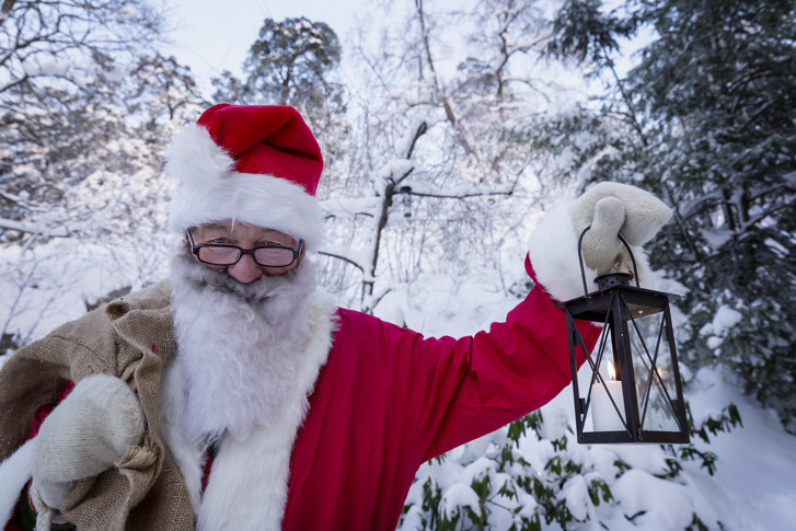 Santa in snow in sweden