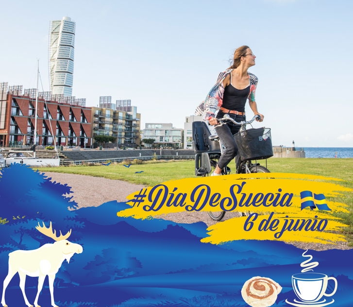 Dia Nacional plantilla mujer en bici