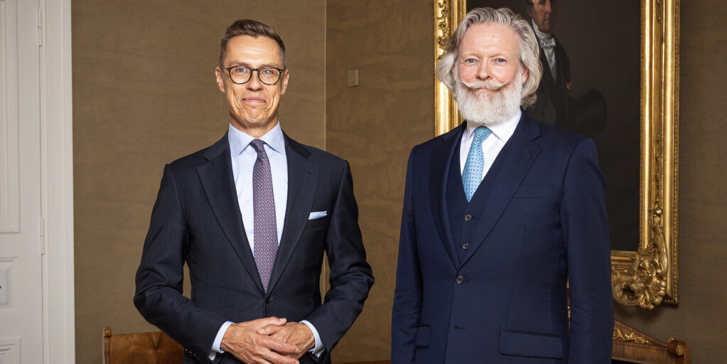 Ambassadör Peter Ericson (t.h.) och president Alexander Stubb.