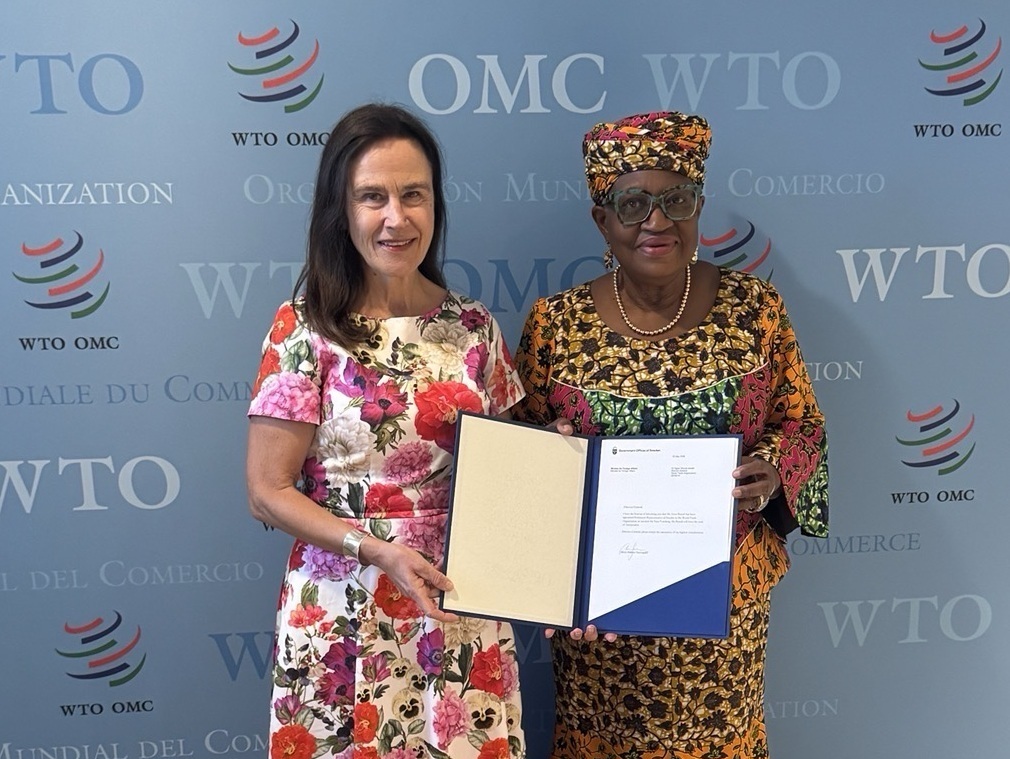 Ambassador Anna Brandt and WTO Director-General Ngozi Okonjo-Iweala. Photo: Swedish Mission