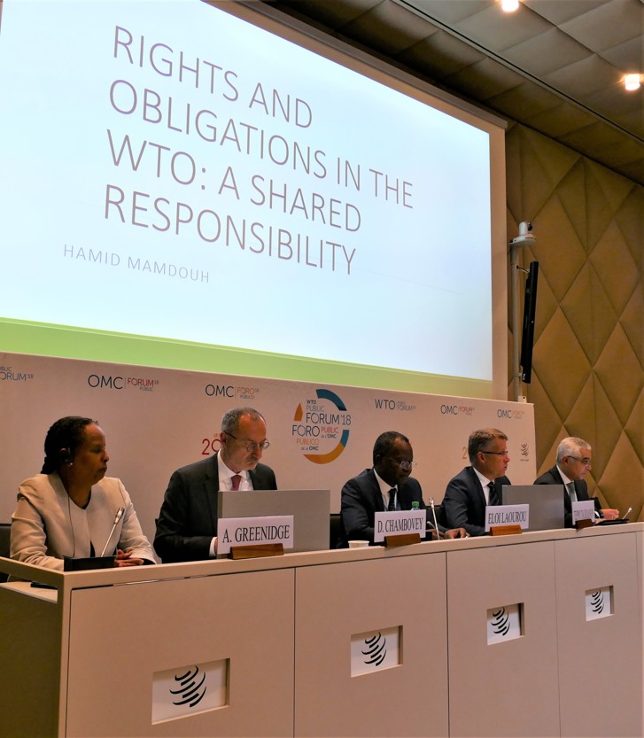 Distinguished panellists at the side event on inclusive trade