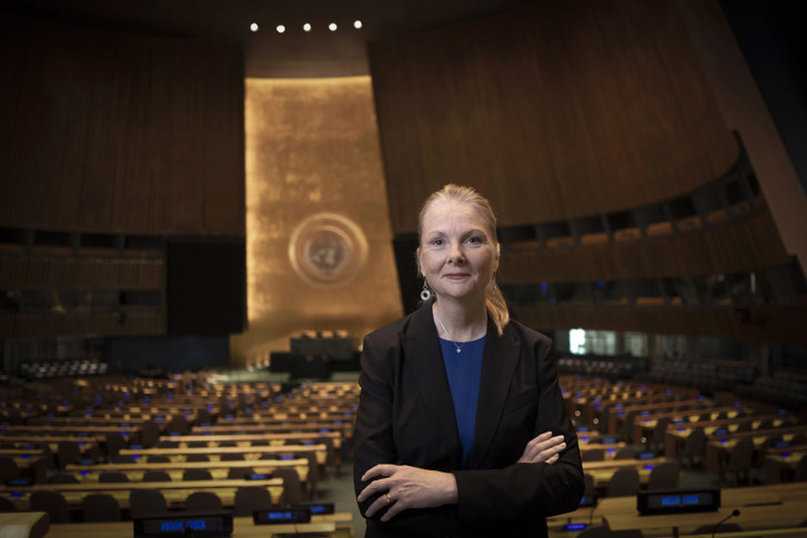 UN Ambassador Nicolas Clase in the General Assembly Hall