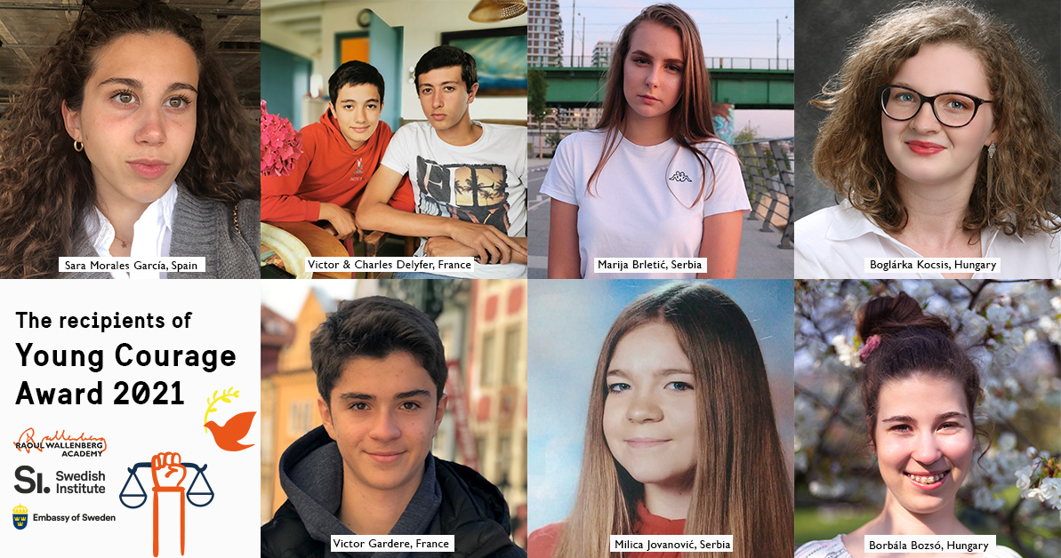 Les lauréats Young Courage Award 2021