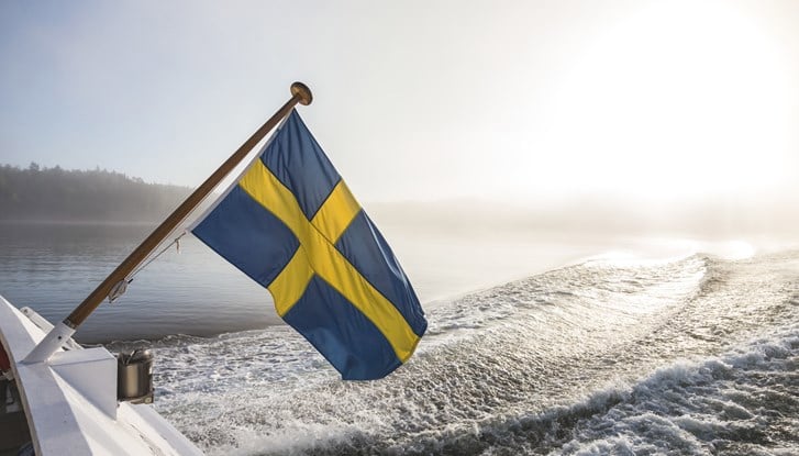 Swedish flag in the archipelago