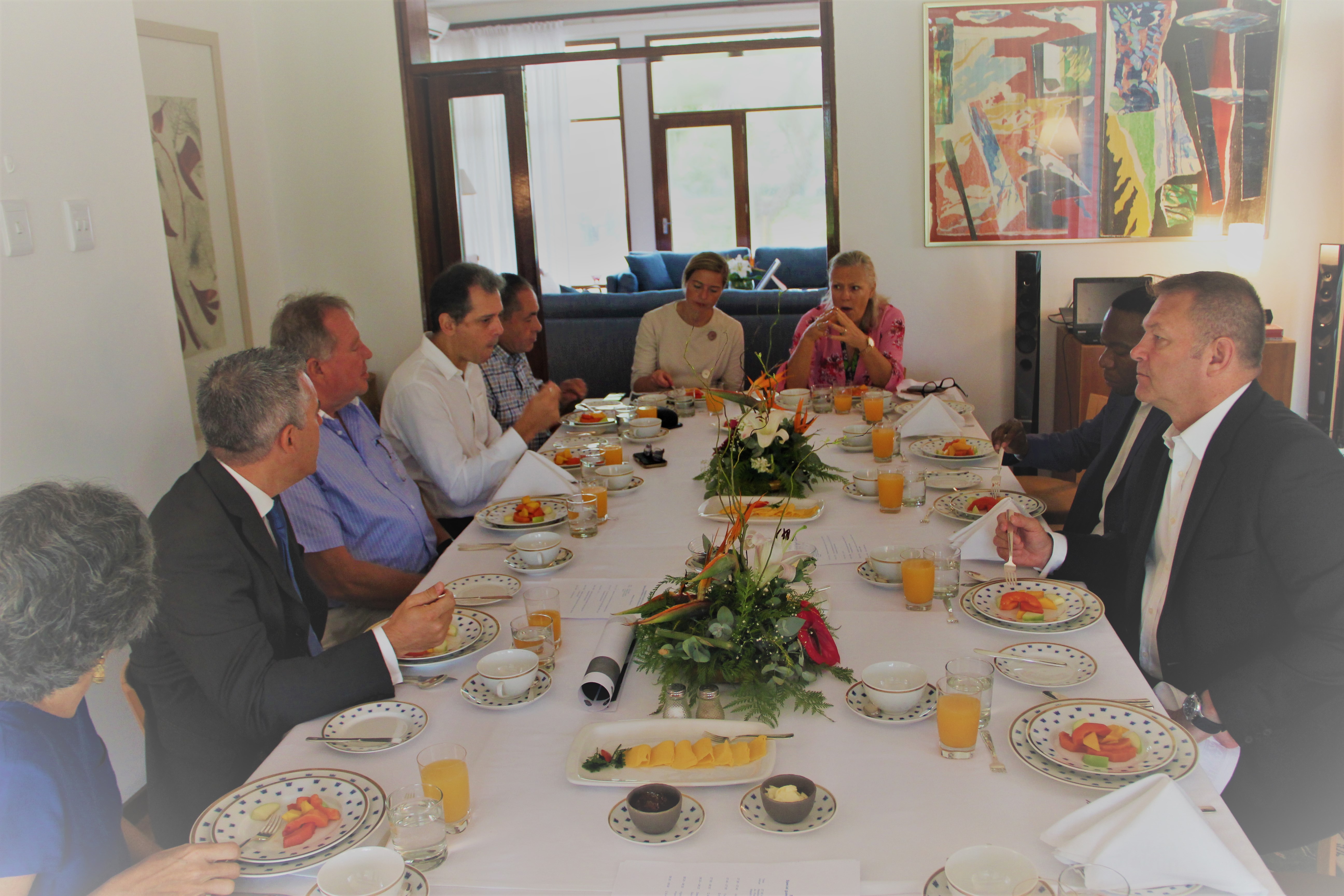 Swedish Ambassador talks to representatives of Swedish business in Mozambique