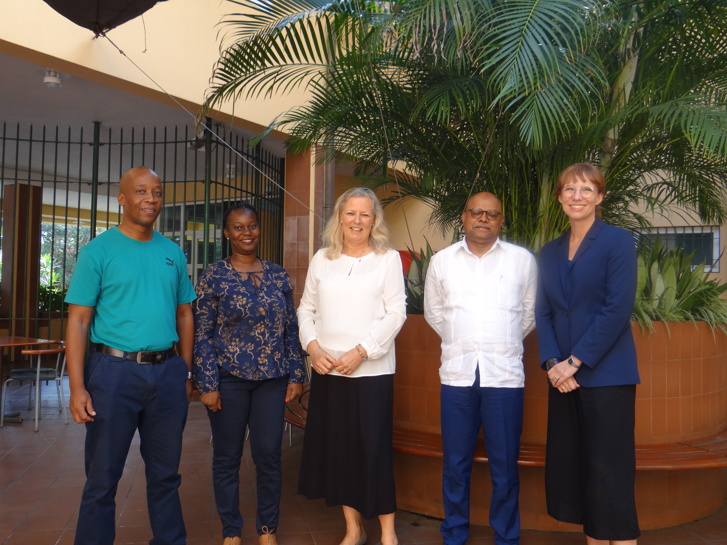 Ambassador Marie de Frutos with representatives o Autoridade Tributaria (AT)