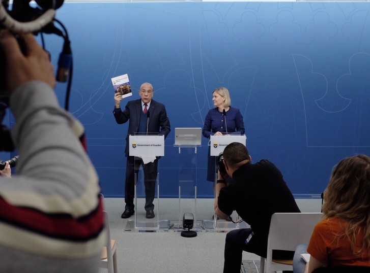 OECD:s generalsekreterare Angel Gurría och finansminister Magdalena Andersson