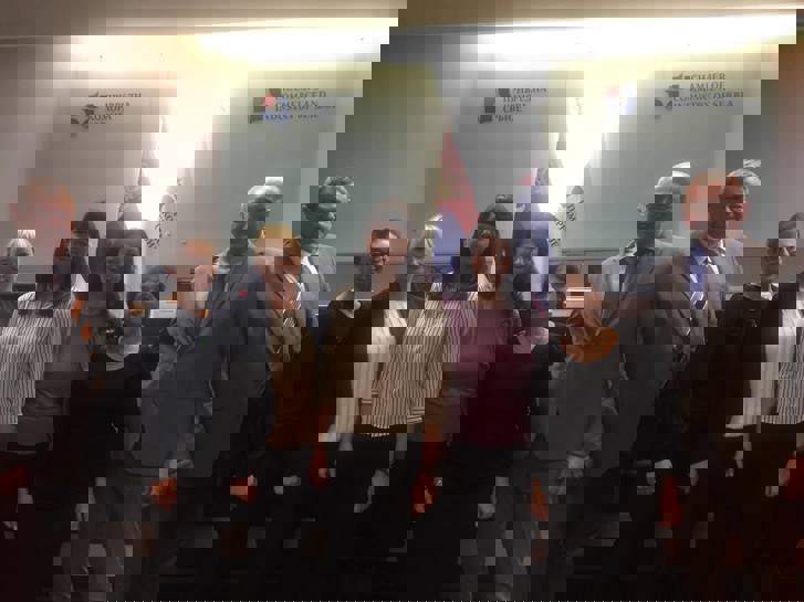 Aleksandar Vesic (from the ministry of environmental protection), Ida Reuterswärd, Sonja Roglic (the ministry), Anna Nordberg (rådgivare Kemikalieinspektionen), Olivera Pavicevic (ministry), Snezana Joksimovic (the ministry) and Dragan Stevanovic (secretary of the Chamber of Commerce and Industry in Serbia)