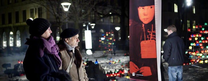 Holocaust remembrence day at Raoul Wallenberg square in Stockholm