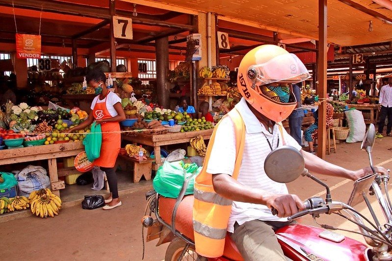SafeBoda delivering produce