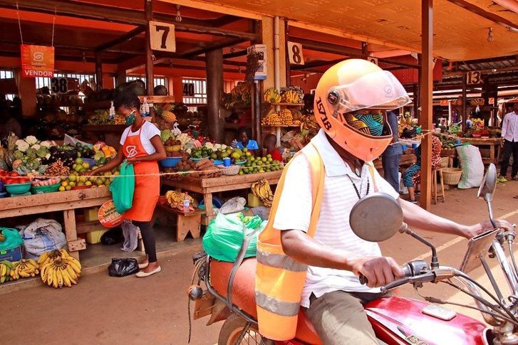 SafeBoda delivering produce